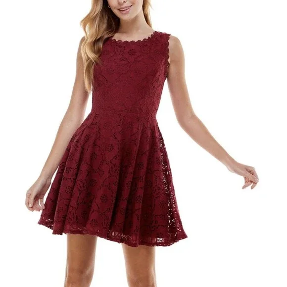 City Studio | Dresses | City Studio Juniors Lace Trim Mini Fit Flare Dress Size Cabernet | Poshmark City Studio | Dresses | City Studio Juniors Lace Trim Mini Fit Flare Dress Size Cabernet | Poshmark